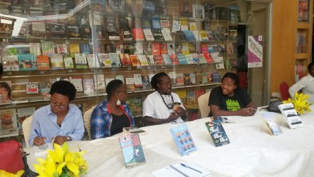 guest-writers-noviolet-bulawayo-jennifer-makunbi-nii-parkes-and-zukiswa-wanner-at-a-book-sigining-during-the-writivism-festival-in-kampala